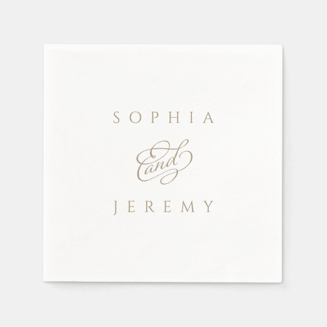 Elegante Script Wedding Serviette (Vorderseite)