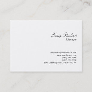 Elegante Script White Schlicht Chubby Business Car Visitenkarte