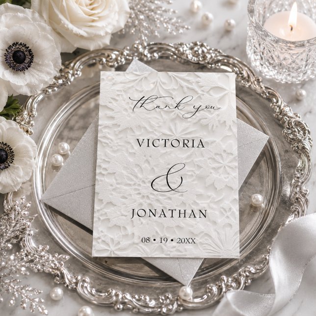 Elegante Script Winter Wedding Dankeskarte (Von Creator hochgeladen)