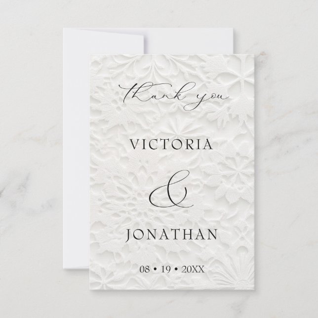 Elegante Script Winter Wedding Dankeskarte (Vorderseite)