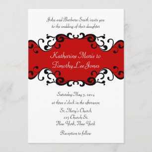Elegante Scrolls Hochzeit Einladung