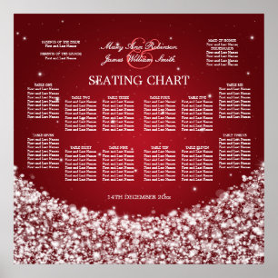 Elegante Seating Chart Star Rot Poster
