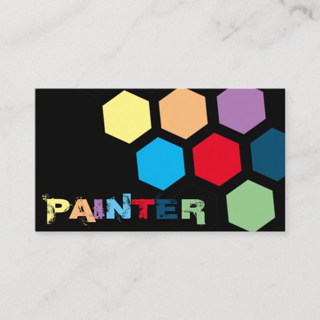 Elegante sechseckige Regenbogenfarben Visitenkarte (Vorderseite)