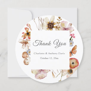 Elegante Secret Garden Delikate Hochzeit der Blume Dankeskarte