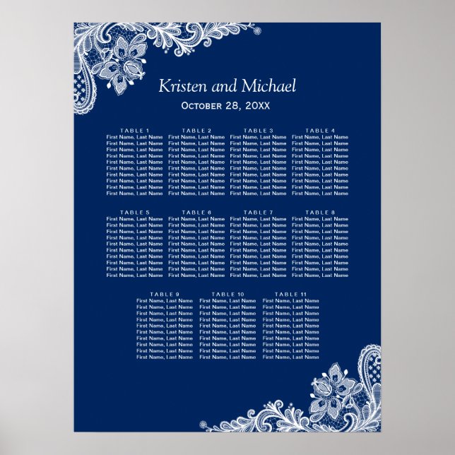 Elegante Seekarte für die blaue Spitze Poster (Vorne)