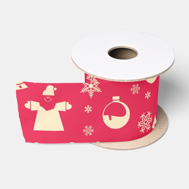 Elegante Seen & Garten: | Rotes Weihnachtsfest Satinband (Spule)