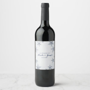 Elegante Seesterne & Pailletten Blaue Strand Weine Weinetikett
