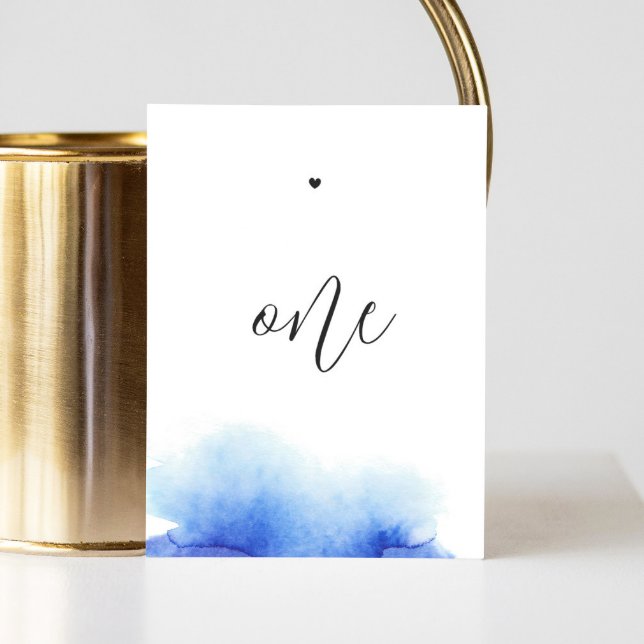 Elegante Segel-Blue-Minimalist-Hochzeit Tischnummer (Von Creator hochgeladen)