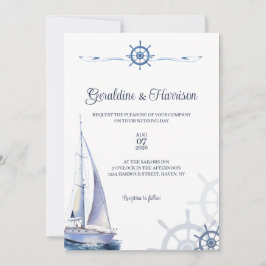 Elegante Segel-Hochzeit Einladung