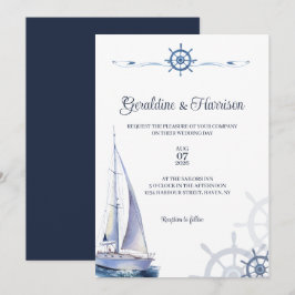 Elegante Segel-Hochzeit Einladung