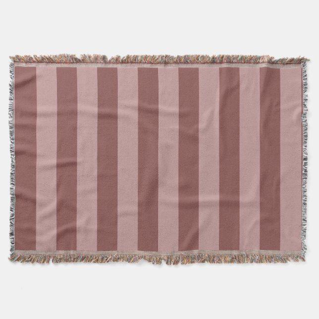 Elegante Seide-Rose und glänzend rosa Streifenmust Decke (Vorderseite)