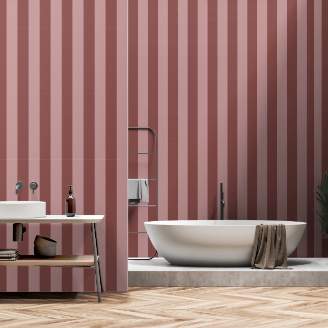 Elegante Seide-Rose und glänzend rosa Streifenmust Tapete (Badezimmer)