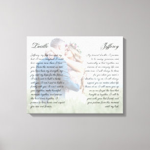 Elegante Sein & Hers Wedding Vow Art Custom Foto Leinwanddruck