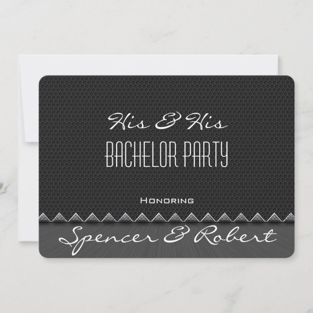 Elegante "Seine & Seine" Bachelor Party Einladung (Vorderseite)