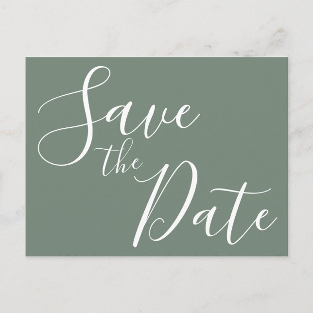 Elegante Seiten Save the Date Postkarten (Vorderseite)