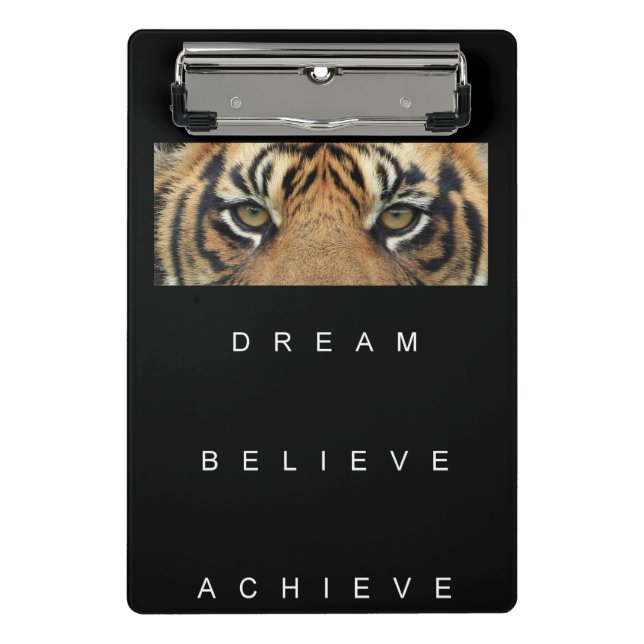 Elegante Selbstverbesserung Cool Tiger Eyes Modern Mini Klemmbrett (Vorderseite)