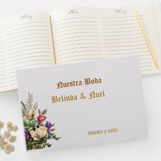 Elegante ,sencillo dorado de Boda Libro de visitas Gästebuch