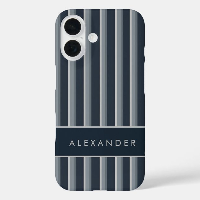 Elegante senkrechte Streifen iPhone 16 Hülle (Rückseite)