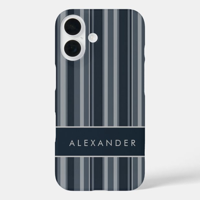 Elegante senkrechte Streifen iPhone 16 Hülle (Rückseite)