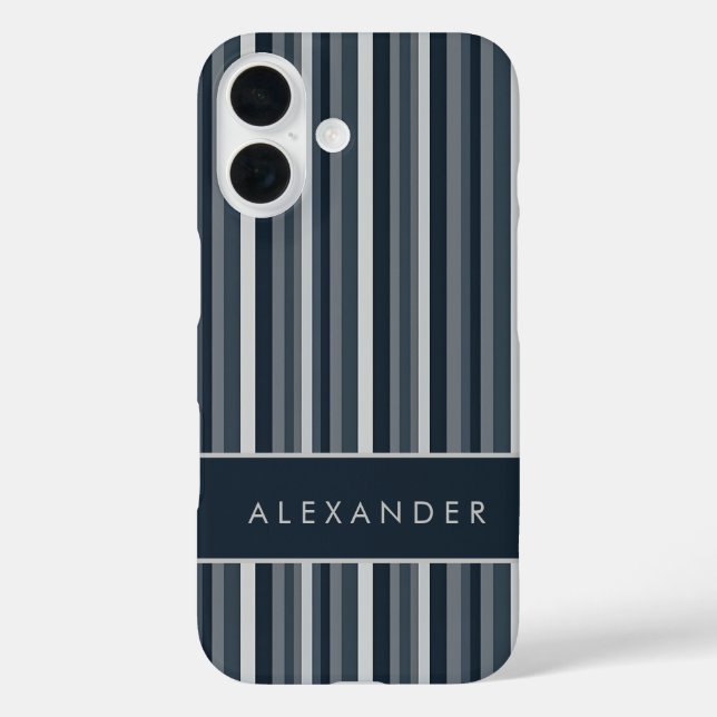 Elegante senkrechte Streifen iPhone 16 Hülle (Rückseite)
