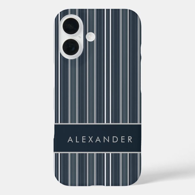 Elegante senkrechte Streifen iPhone 16 Hülle (Rückseite)