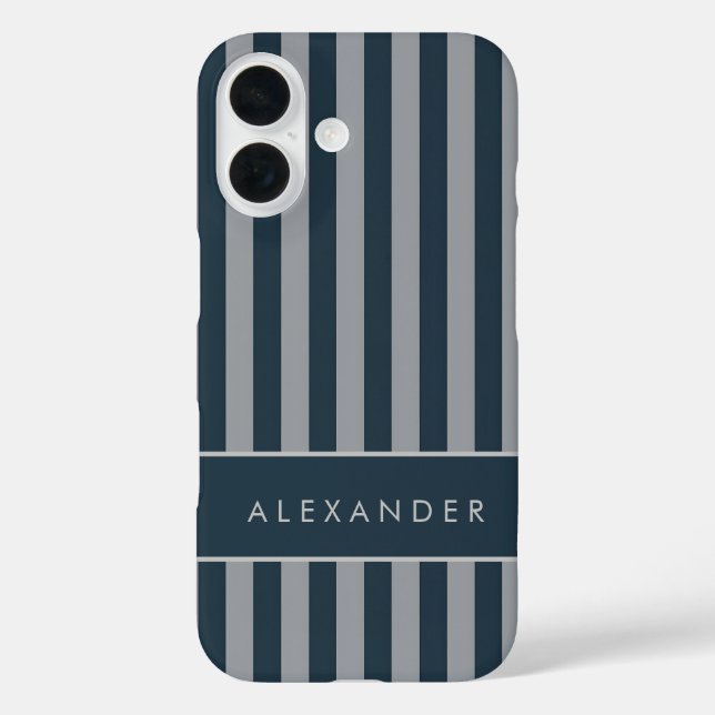 Elegante senkrechte Streifen iPhone 16 Hülle (Rückseite)