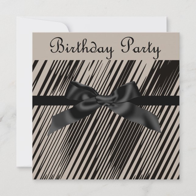 ELEGANTE SEPIA BLACK BOW-PARTY EINLADUNG (Vorderseite)