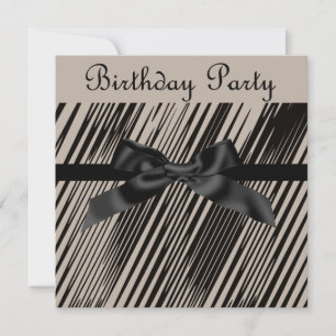 ELEGANTE SEPIA BLACK BOW-PARTY EINLADUNG