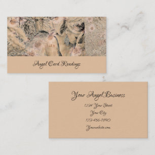 Elegante Sepia Floral Angel Card Lesen Visitenkarte