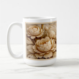 Elegante Sepia-Rosen-Garten-Blumenkunst Kaffeetasse