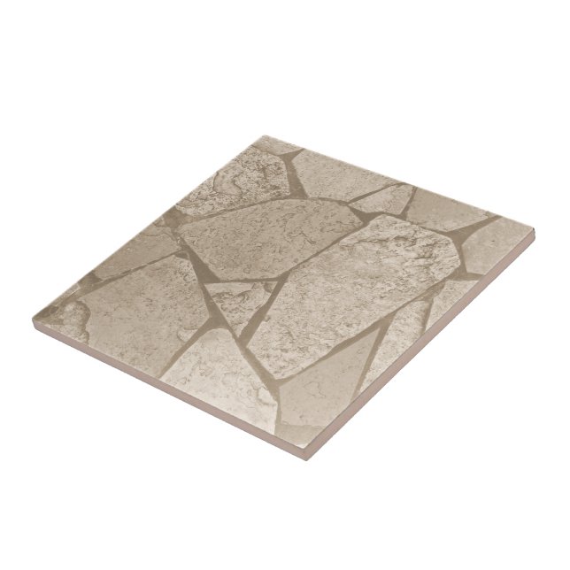 Elegante Sepia Toned Cracked Stones Fliese (Seite)