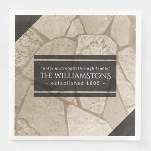 Elegante Sepia Toned Cracked Stones Serviette