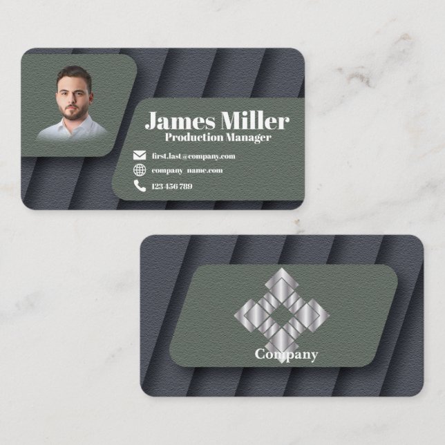 Élégante série carte de visite encadrée 44 (Devant / Derrière)