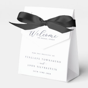 Elegante Serif-Schriftzug-Text Willkommens-Hochzei Geschenkschachtel