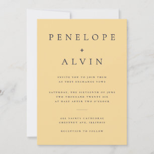 Elegante Serif Typografie Gelbe Minimalistische Ho Einladung