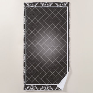 Elégante serviette de plage Monochrome Damask