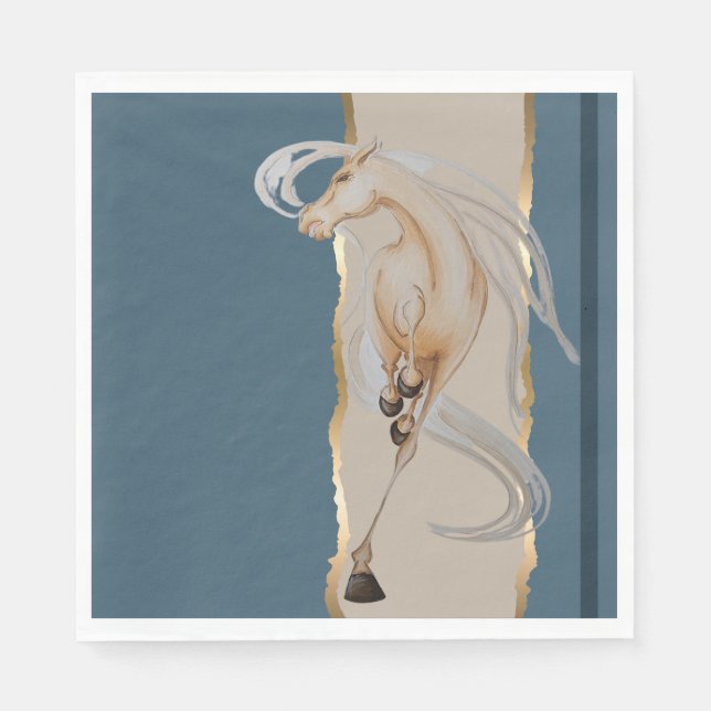 Elegante Serviette mit edlem Pferdemotiv  (Vorderseite)