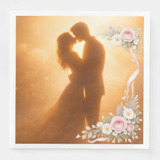 Elegante Serviette zarter botanischer Kranz