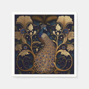 Élégante serviettes en papier Peacock