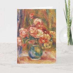 Elegante Shabby Chic Renoir Rosenmalerei Feiertagskarte