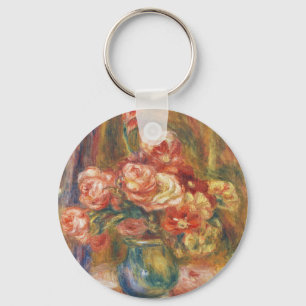 Elegante Shabby Chic Renoir Rosenmalerei Schlüsselanhänger