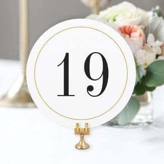 Elegante Shimmer Gold Circle Tischnummer Card