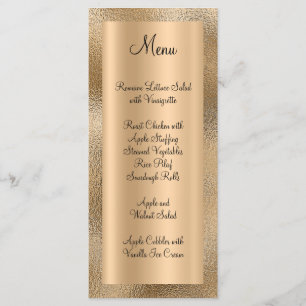 Elegante Shiny Imitate Gold Textur and Foil Menükarte