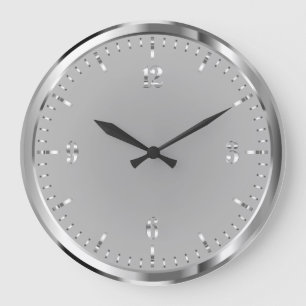 Elegante Shiny Silver Acrylic Wall Clock Große Wanduhr