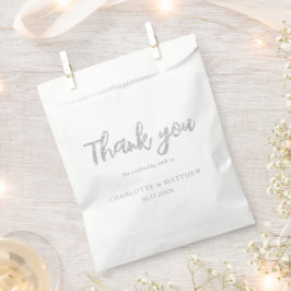 Elegante Shiny Silver Glitzer Gastgeschenk Hochzei Geschenktütchen