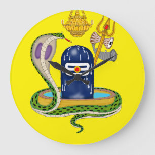 Elegante Shivlingam-Uhr – Göttliche Zeitmessung fü Große Wanduhr