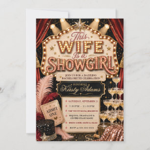 Elegante Showgirl-Junggesellinnenparty Einladung