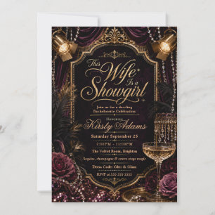 Elegante Showgirl-Junggesellinnenparty Einladung