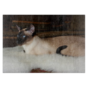 Elegante siamesische Katze Schneidebrett