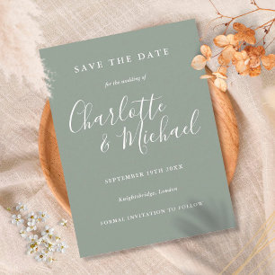 Elegante Signature-Hochzeit-Karte zur Vorabanzeige Postkarte